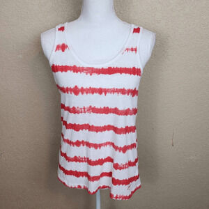 LEVI'S Red and White Striped Racer Back Tank Medium (4530)